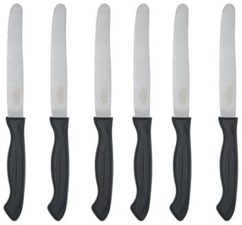 Generisch Brotzeitmesser, Frühstückmesser, Tafelmesser Wellenschliff Solingen (6), KS-3446