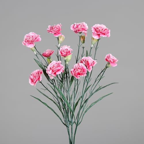 Seidenblumen Roß Trossnelkenbusch 50cm DP Kunstblumen künstliche Nelke Nelken Trossnelken Blumen (Rosa-Pink)