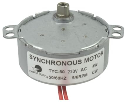 CHANCS Electric Gear Synchronous Motor TYC-50 AC 220V 5-6r/min CW D-Shaft Large Torque Small AC Motor for Fireplac Electric Microwave Oven
