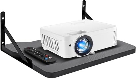 BEARUT Black Small Mini Projector Shelf,Router Wall Mount Floating Shelf,Projector Mount Rack Holder,Modem Cable Box for Xbox Series PS5 PS4 by MDF