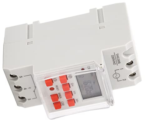 Interruptor Temporizador de 30 A, Interruptor Temporizador Digital Temporización de 1 Segundo 168 Horas 20 Encendido Apagado Pantalla LCD Interruptor Temporizador Programable