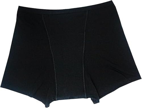 oi Periodenunterwäsche aus Bio-Baumwolle | Overnight Boxer | Absorbiert 4 Tampons | Auslaufsicher, 1er Pack, Schwarz, Large
