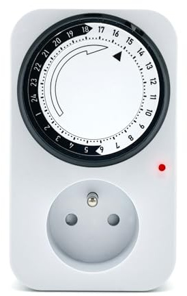 DewinLVD Minuterie Programmable,Minuterie Mécanique AC230V 16A 24 Heures,Programmateur Journalier Mécanique Inter avec Indicateur,Trou de Protection de Sécurité