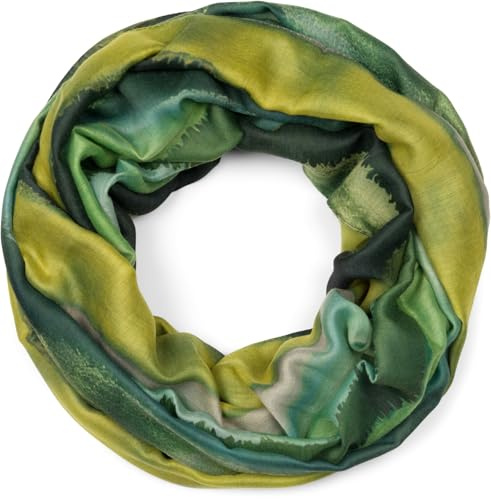 styleBREAKER Damen Loop Schal Aquarell Farbverlauf Viskose | Weicher Rundschal für Frühling und Sommer. 2- bis 3-mal flexibel um den Hals wickelbar. Kratzfrei, luftig und formstabil.