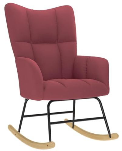 vidaXL Chaise à Bascule Rouge Bordeaux Tissu