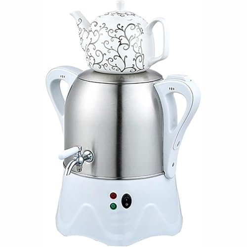 Electric Turkish Tea Maker 3L Stainless Steel Teapot 1L Ceramic Teapot Electric Turkish Samovar with Keep Warm Function for Coffee Scented Tea Turkish Tea