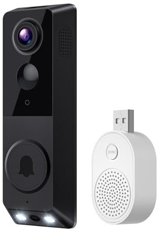 Ring Intercom HD Videocitofono Wifi, Campanello senza fili da Esterno Citofono con Suoneria Supporto Multiangolo Visione Notturna Rilevamento Movimento PIR, Audio Bidirezionale
