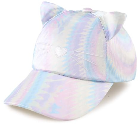 MniJiza Barnkeps flicka sommar solhatt för flickor blommig katt fjärilar keps baby, Silver katt, 4-8 �r