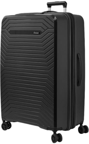 SISET Air Nova - Maleta de Viaje Grande (23Kg) Expandible (76x52x30/33cm), Fabricada en Polipropileno, 4 Ruedas Dobles Silenciosas y Cerradura Combinación TSA. (Grande XL), (115L), (4.5kg), (Negra).