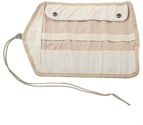 Jonikuper Segeltuch-Bestecktasche mit mehreren Fächern für Camping, Gabel, Löffel, Essstäbchen, Aufbewahrung, hängendes Design für Outdoor-Küche und Rucksack, Weiß (Mehrpersonen)