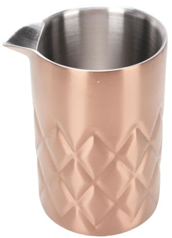 TOPINCN Bicchiere da Cocktail in Acciaio Inossidabile, Brocca in Vetro per Agitazione Martini a Doppia Parete da 540 Ml con Base Spessa per Baristi e Bar di Casa (Rame placcato)