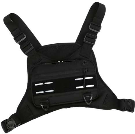 Sportbröst för män, träningsväst, justerbar löparryggsäck, utomhussporttillbehör, multifunktionell för mobiltelefon, hörlurar, vandring, cykling, gym, resor, Flerfärgad, A, Se beskrivningen