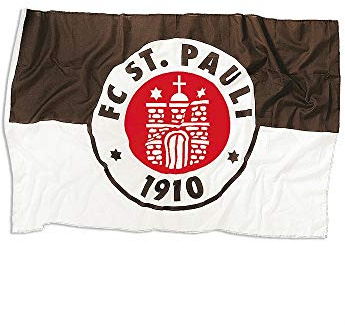 St. Pauli - Logo, Fahne klein, braun/weiß/rot, 30 x 40 cm