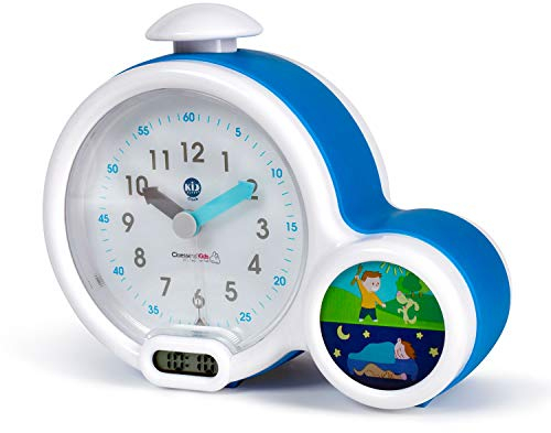 Pabobo Kid Sleep - Wecker - pädagogische Kinderwecker Tag / Nachtlicht - Doppelanzeige und 3 Alarme zu wählen - funktioniert auf Gleichstrom oder Batterien - blau