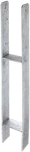 Alberts 219949 H-Pfostenträger | feuerverzinkt | lichte Breite 111 mm | Gesamthöhe 800 mm | Materialstärke 6 mm