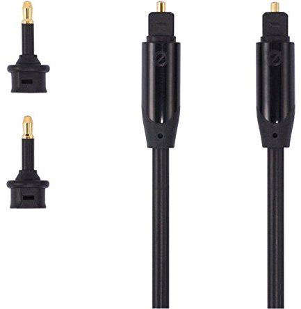 SANDSTROM AV Black Series Digital Optical Cable GOLD PLATED with mini-TOSLINK Adaptors S1OPT114X - 1 m