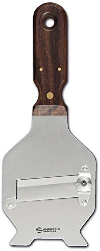 Sanelli Ambrogio Rebanador de trufa 1720.000, con Mango de Madera de Palisandro y Fregadero de Acero Inoxidable, marrón, 25,0 x 8,5 cm x 2 cm.