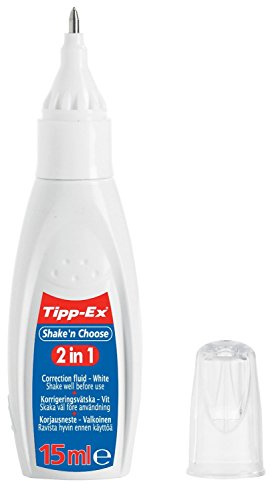 Tipp-Ex 901732 Korrekturstift Shake´n Choose 2 in 1, 15 ml, Displaybox à 10 Stück, weiß