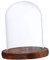 PETSOLA Cupola di Vetro Campana di Vetro con Supporto in Legno Copertura di Vetro Decorazioni Natalizie - Brown B