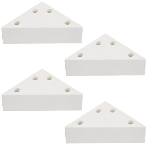 AERZETIX: 4 x Möbelfüße aus Kunststoff dreieckig 75/75/105 mm Höhe 30 mm Farbe Weiß -C42440