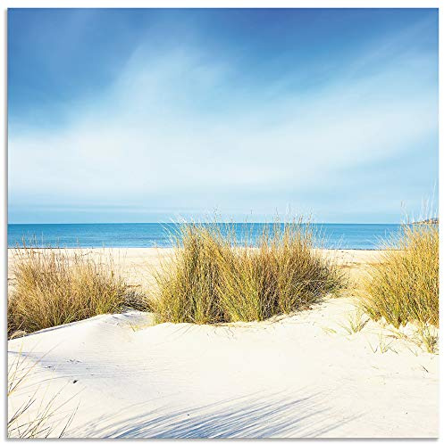 ARTland Wanddeko Wandbild Alu Verbundplatte für Innen & Outdoor Bild Strand Meer Dünen Gräser Meerblick Natur Sand Himmel Maritim K2JP