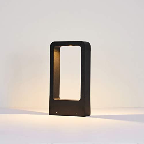 Topmo-plus LED Palo da Esterno con Inserto a Terra nero Paletto da Patio Faretto da giardino / 7W COB Lampada da sentieri con Inserto a Punta per Pathway Yard aiuole 3000K 30CM