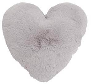 CB Home & Style Kissen Herz Herzkissen 40 x 30 cm weich plüsch Dekokissen Sofakissen (Hellgrau)