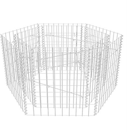 Qnotici Letto rialzato in gabbione Esagonale, gabbioni in Pietra, Recinzione Metallica, griglia, Cestino in Pietra, Muro vegetale, Decorazione del Giardino, 100 × 90 × 50 cm