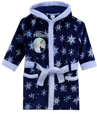 Disney Frozen Bademantel | Kinder Bademantel ELSA Und Anna | Morgenmantel Mädchen Blau 116