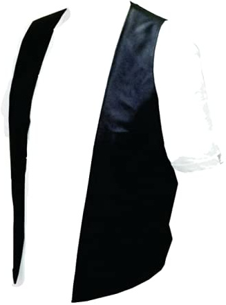 Äkta läder herr bar väst skjorta leder väst, Svart, XL