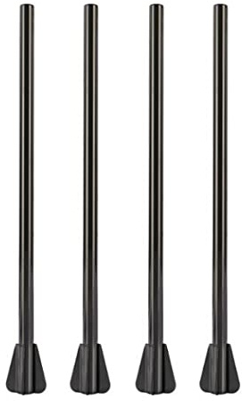 Hoshen Set di 4 cannucce in acciaio inox da 20,5 cm, spessore in metallo, con cannucce a punta a spirale, per frullati, bevande (nero)