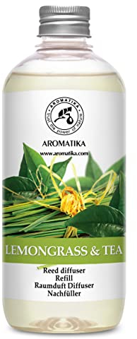 Raumduft Nachfüller Lemongrass-Tee 500ml - Nachfüllflasche mit natürlichen ätherischen Ölen - Intensiv & Langanhaltend Aroma Natürlicher fur Raum - Küche - Raumlufterfrischer - Zitronengras-Tee