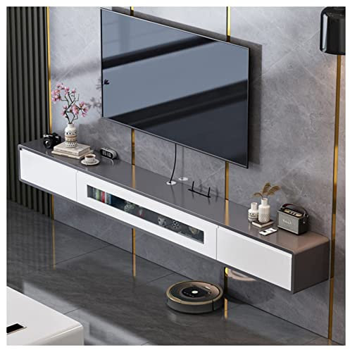 Floating TV Console Wall Mounted Under TV Stand Floating TV Console Entertainment Shelf Cabinet With Drawers And Storage For Living Room Bedroom Media Room (Color : G, Size : 120x24x20cm)