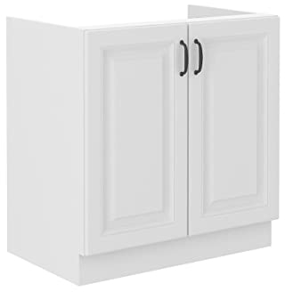 Kuechen-preisbombe Spülenschrank 80 cm Stilo Weiss Küchenzeile Küchenblock Küche Einbauküche