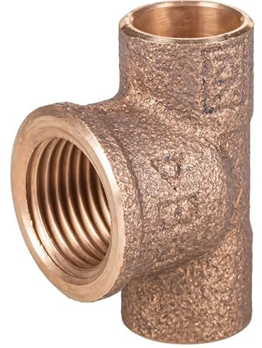 T-Stück.4130G Kupfer Lötfittinge Löt- Übergangsmuffe Lötfittings Bogen DVGW (22x1/2''x22)