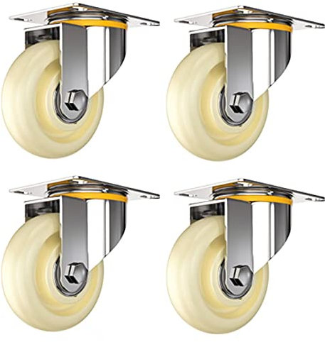 Ruedas giratorias fuertes X4, ruedas de goma silenciosas, ruedas de repuesto para muebles, ruedas pequeñas para aparatos y equipos eléctricos, 3 pulgadas sin freno