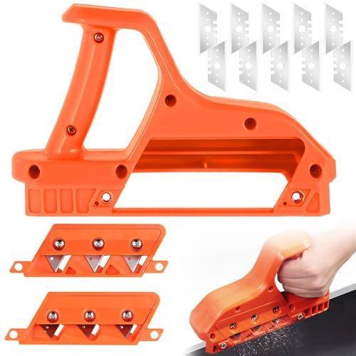 Forhandy Gipskartonplatten Schnellschneider Kantenhobel für Gipskarton, Handhobel zum Schneiden von Gipskartonplatten mit 10 45° und 60° Klingensatz für Gipskarton