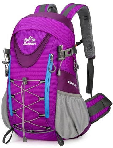 EKSMA Wanderrucksack 40L Herren Damen Wasserdichter Rucksack Leichte Große Rucksäcke Tagesrucksack for Wandern Radfahren Klettern Camping(Lila)