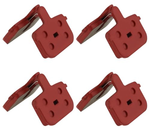 Be In Your Mind 4 Pair Bike Brake Pads Mountain Bike Resin Semi-Metal Brake Pads Component Compatible with Kugoo G-booster Tongli 34x29x4mm Red