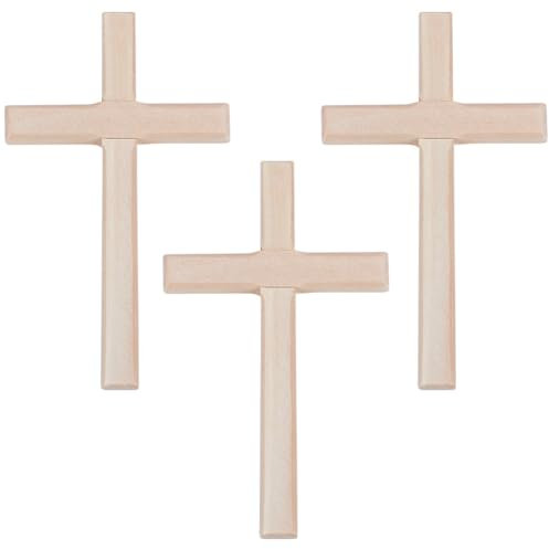 SUNNYCLUE 4 pz. Croce di Legno Decorazione Mano Che Tiene Croce Beige Mano Tenuta Preghiera Decorativo Legno Crocifisso Croci Decorazione per Decorazioni Da Parete Regali Natale Pasqua Festa Decorazio