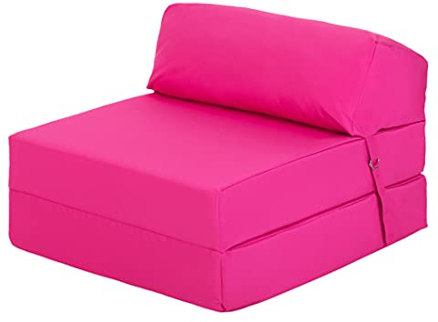 Ready Steady Bed Faltbare Gästematratze 168 x 60 x 13 cm Komfortabler Z-Fold Klappstuhl Futon-Sofa Weicher, wasserabweisender Bezug Klappmatratze Faltmatratze Erwachsene (Rosa)