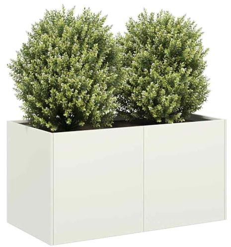ShGaxin Jardinera de Acero Laminado en frío Blanco 80x40x40 cm, Huerto Urbano Terraza, Jardineras Exterior, Jardineria Maceteros, Mesa De Cultivo, Huerto En Casa - 860669