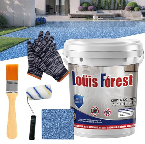 Vgpbphj Louis Forest - Pintura epoxi para suelo, revestimiento epoxi de efecto mármol brillante, impermeable y antideslizante, fuerte y resistente al desgaste, segura y respetuosa con el medio