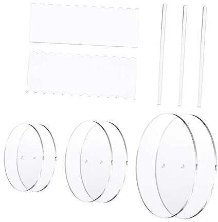 GALPADA Quality Acrylic Cake Plate Includes Cake Pillars Baking Accessories Non-Slip Design