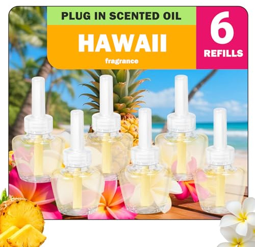 SCENTORINI Duftölflakon Nachfüller, 6 x 19 ML, Hawaii Duft | Kompatibel Mit Air Wick und Glade Duftstecker,Raumduft Lufterfrischer, Raum Duftöl
