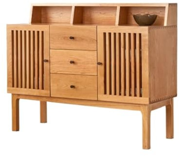 Gardeneea Aparador de Comedor Moderno Chino, aparador de Madera de Cerezo, aparador de Cocina (un Color, M: 135 x 40 x 95 cm)