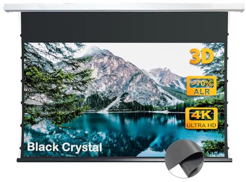 WUPRO QuadraArc Pantalla de Proyector Motorizada ALR Black Crystal 4K de 120 Pulgadas, Enrollable Eléctrica, Instalación en Pared y Techo, con Control Remoto, Compatible con Proyectores ST/LT