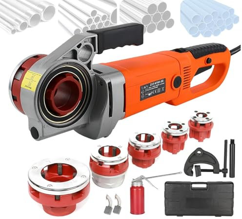 Set per filettatura di tubi portatili, gamma di filettatura 25 Rm, filettatrice per tubi da 2300 W, filettatrice per tubi elettrica da 6 matrici, macchina per filettatura, tagliatubi, tagliafili