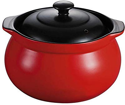 SUNMME Olla de Barro Profunda con Tapa, diseño Redondo, Cacerola de cerámica, para cocinar, Color Amarillo, 3,17 Cuartos (Rojo, 4,23 Cuartos)