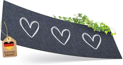 ElbFuchs Schuhparkplatz Fußmatte 120x40cm Grau 3 Herze I Waschbar & rutschfest, Hochwertige Schuhmatte für Innen- und Außenbereich I Ideal als Schuhablage & Schmutzfangmatte für Flur und Eingang